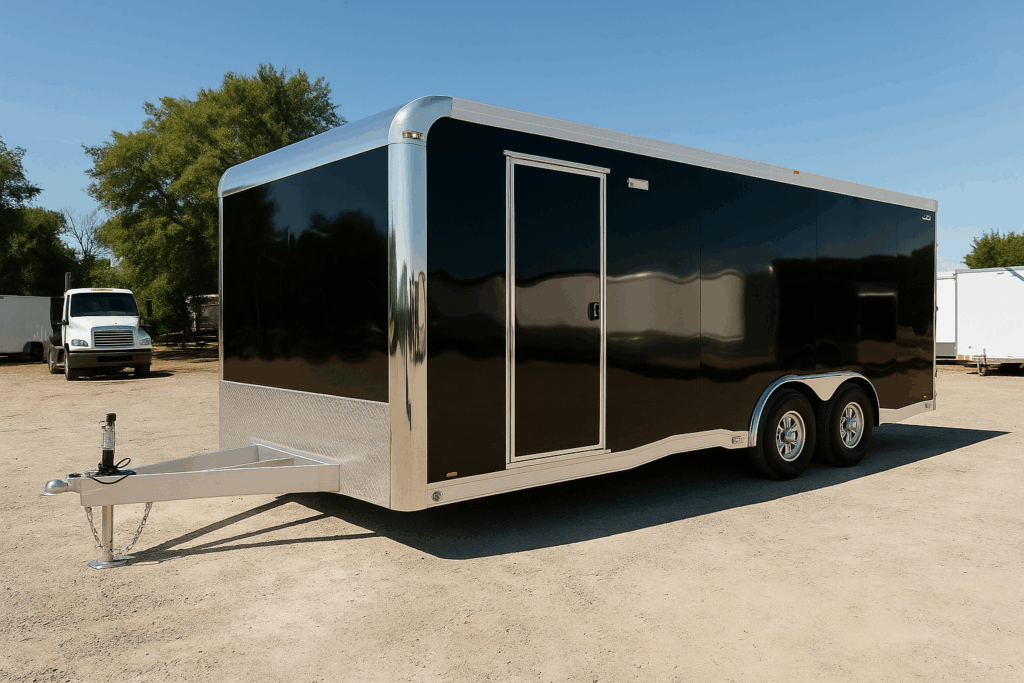 black trailer for mobile trailer repair